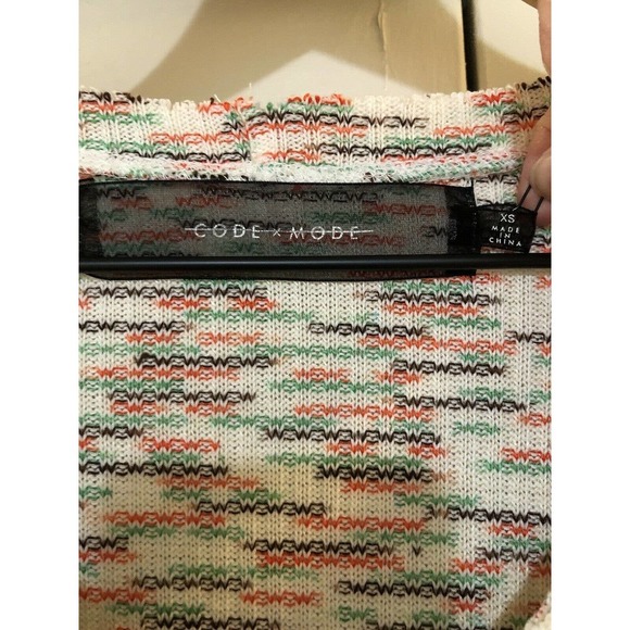 CODE X MODE Space Dye Sweater Top Womens Sz XS Knit Long Sleeve Multi Color - Picture 4 of 8